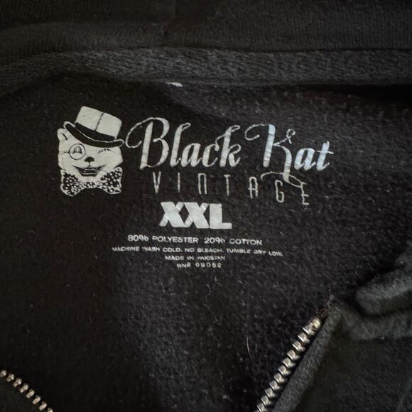 Social Distortion Black Kat Vintage Hoodie Size XXL Skeleton Graphic Punk Rock - Picture 3 of 6